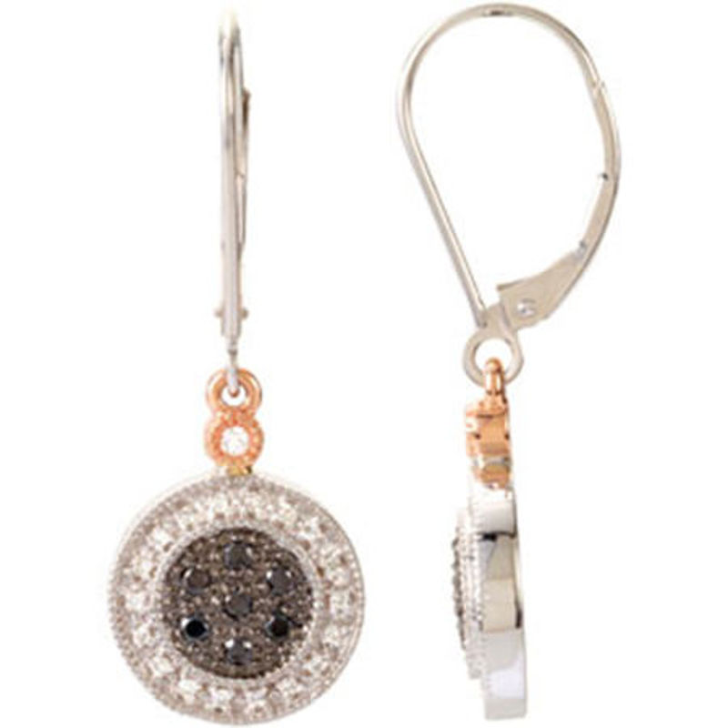 Picture of 14kt white and rose gold diamond fashion earrings
