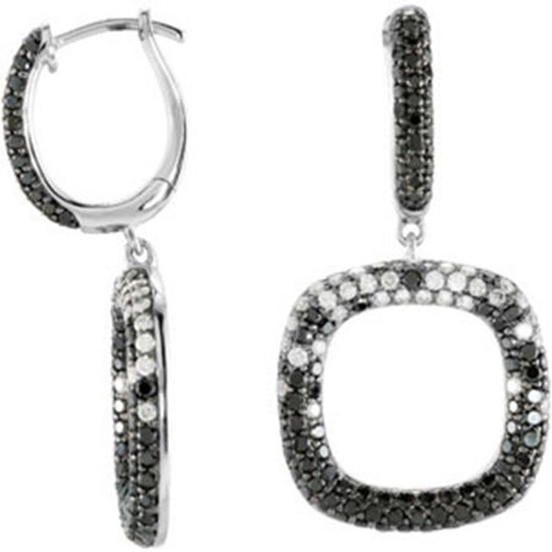 Picture of 14kt white gold black and white diamond fashion earrings