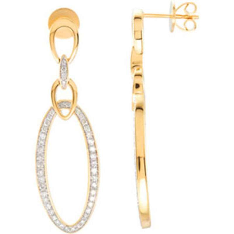 Picture of 14kt yellow gold diamond drop earrings