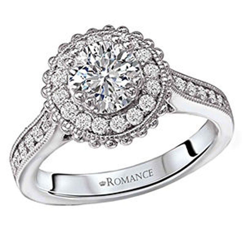 Picture of Round Halo Semi-Mount Diamond Ring | Diamond Engagement Rings